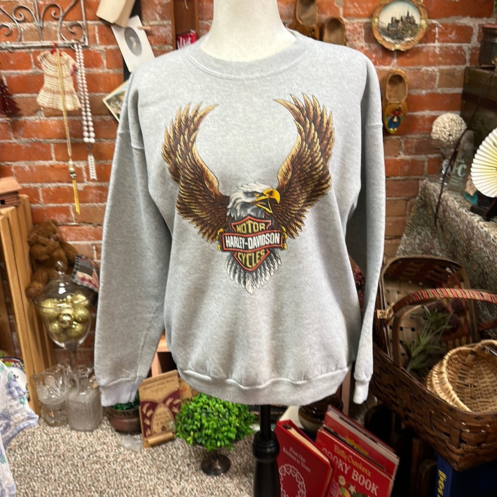 Harley-Davidson Gray Sweatshirt with Eagle Graphic